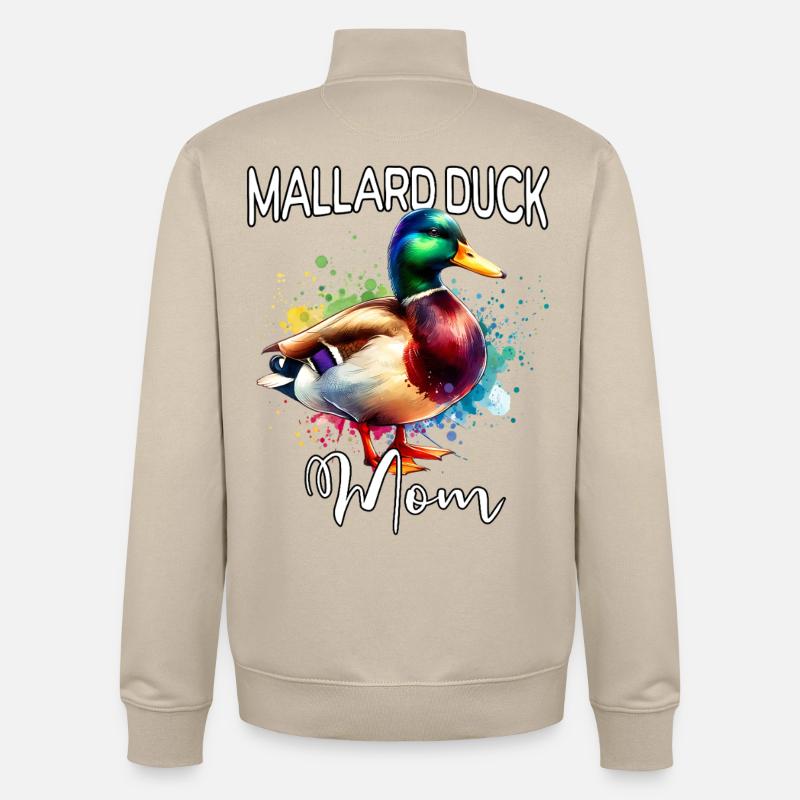 Maman du canard colvert - Sweat zippé unisexe en coton bio Stanley/Stella - beige crème