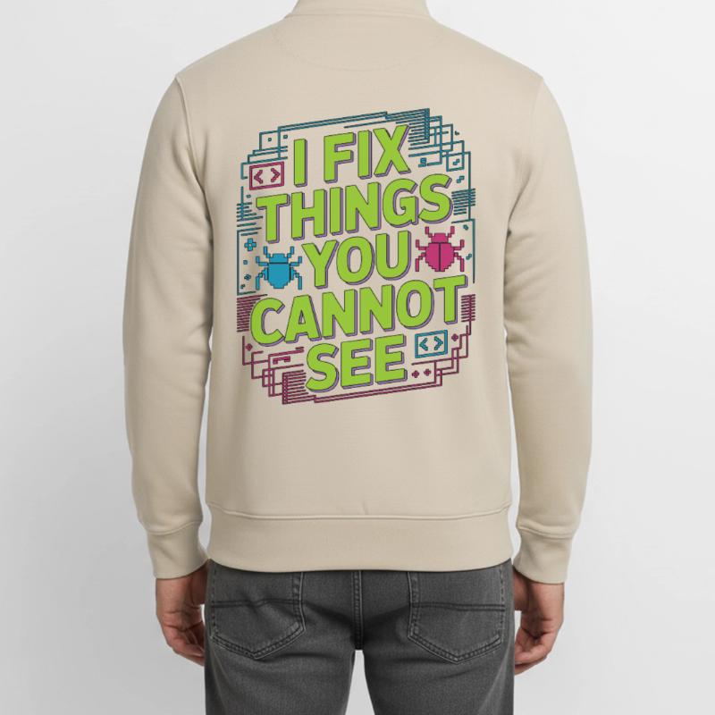 Game Developer I Fix Things Software Developer Unisex Organic Zip Sweatshirt von Stanley/Stella