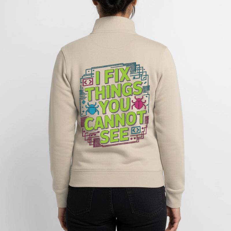 Game Developer I Fix Things Software Developer Unisex Organic Zip Sweatshirt von Stanley/Stella