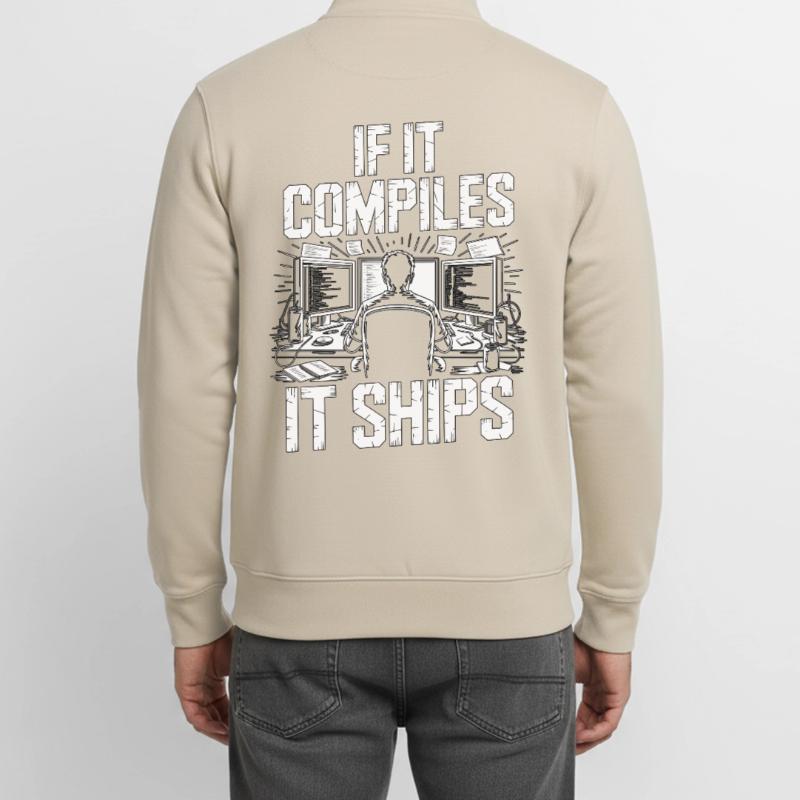 Game Developer If It Compiles It Gaming Programmer Unisex Organic Zip Sweatshirt von Stanley/Stella
