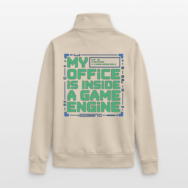 Game Developer My Office Is Inside Game Developer Unisex Organic Zip Sweatshirt von Stanley/Stella