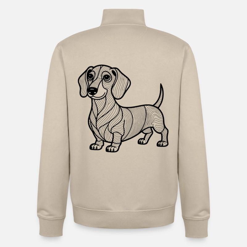 Teckel - Sweat zippé unisexe en coton bio Stanley/Stella - beige crème