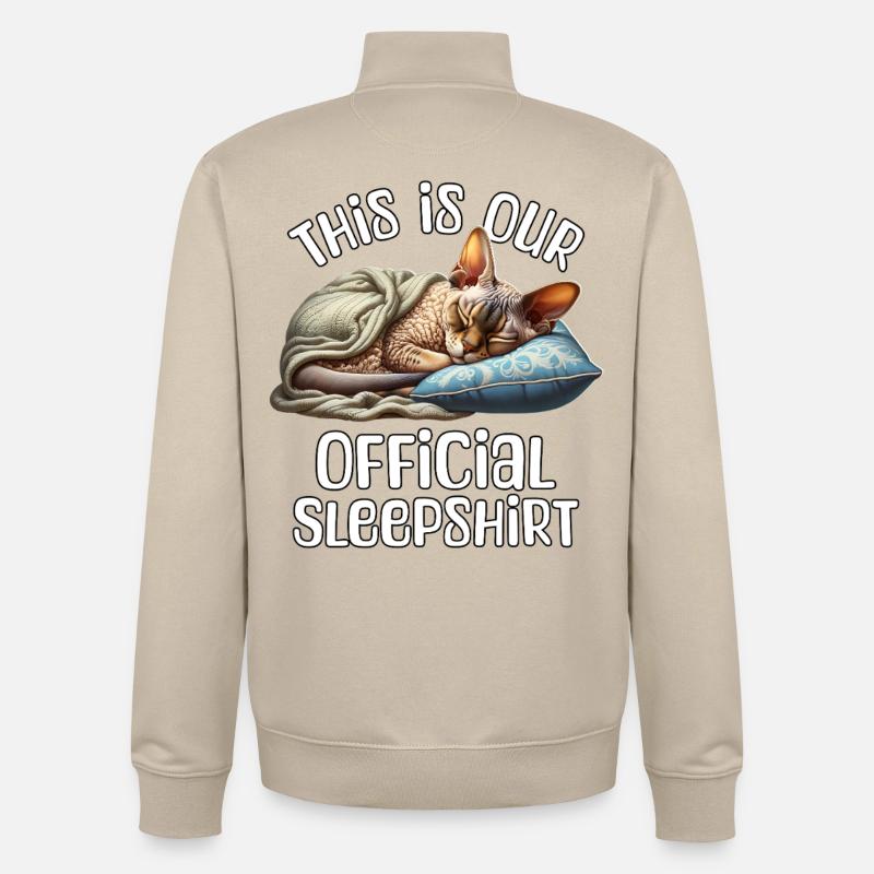 Devon Rex Schlafshirt - Unisex Organic Zip Sweatshirt von Stanley/Stella - Cremebeige