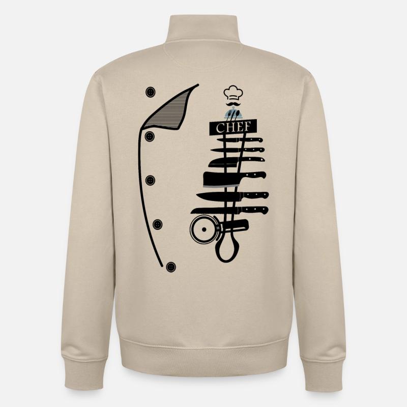 Chef - Sweat zippé unisexe en coton bio Stanley/Stella - beige crème