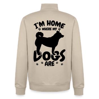 I'm Home Where My Dogs Are - Unisex Organic Zip Sweatshirt von Stanley/Stella - Cremebeige - Hinten - AI Model Male 185 dark (185cm)