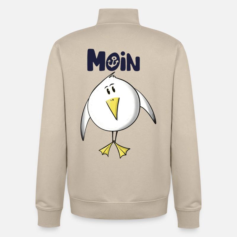 Möwe Moin Anker - Unisex Organic Zip Sweatshirt von Stanley/Stella - Cremebeige