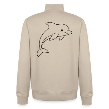 Minimalistic Dolphin - Unisex Organic Zip Sweatshirt von Stanley/Stella - Cremebeige - Hinten - AI Model Male 185 dark (185cm)
