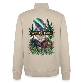Aurore boréale - Sweat zippé unisexe en coton bio Stanley/Stella - beige crème - Dos - AI Model Male 185 dark (185cm)