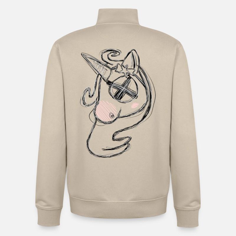 Uni Gris Mort - Sweat zippé unisexe en coton bio Stanley/Stella - beige crème