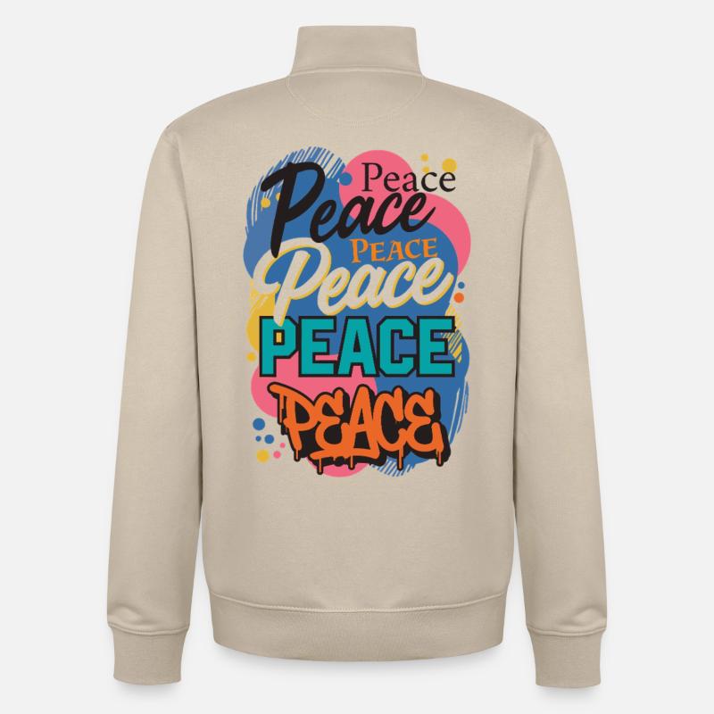 Peace as graffiti - Unisex Organic Zip Sweatshirt by Stanley/Stella - desert dust