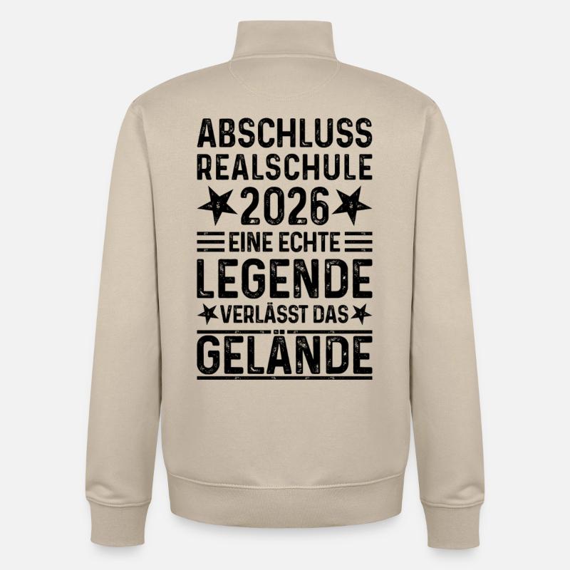 Diplôme du secondaire 2026 - Sweat zippé unisexe en coton bio Stanley/Stella - beige crème