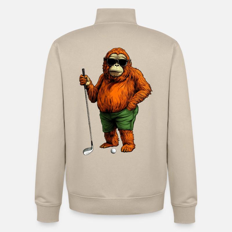 Monkey Golf - Sweat zippé unisexe en coton bio Stanley/Stella - beige crème