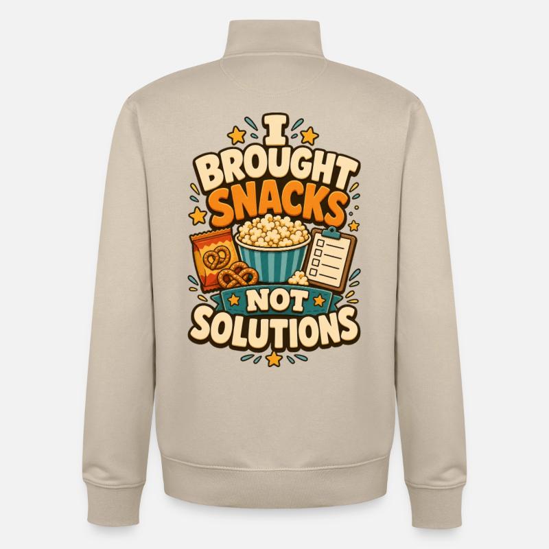 I Brought Snacks Not Solutions - Unisex Organic Zip Sweatshirt von Stanley/Stella - Cremebeige