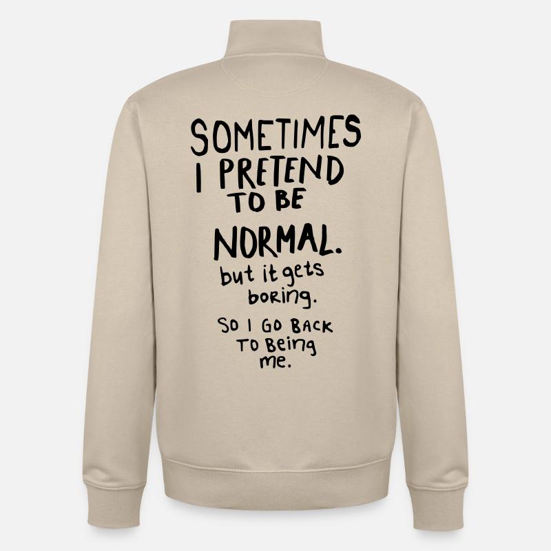 Awesome - Normal is Boring - Sweat zippé unisexe en coton bio Stanley/Stella - beige crème