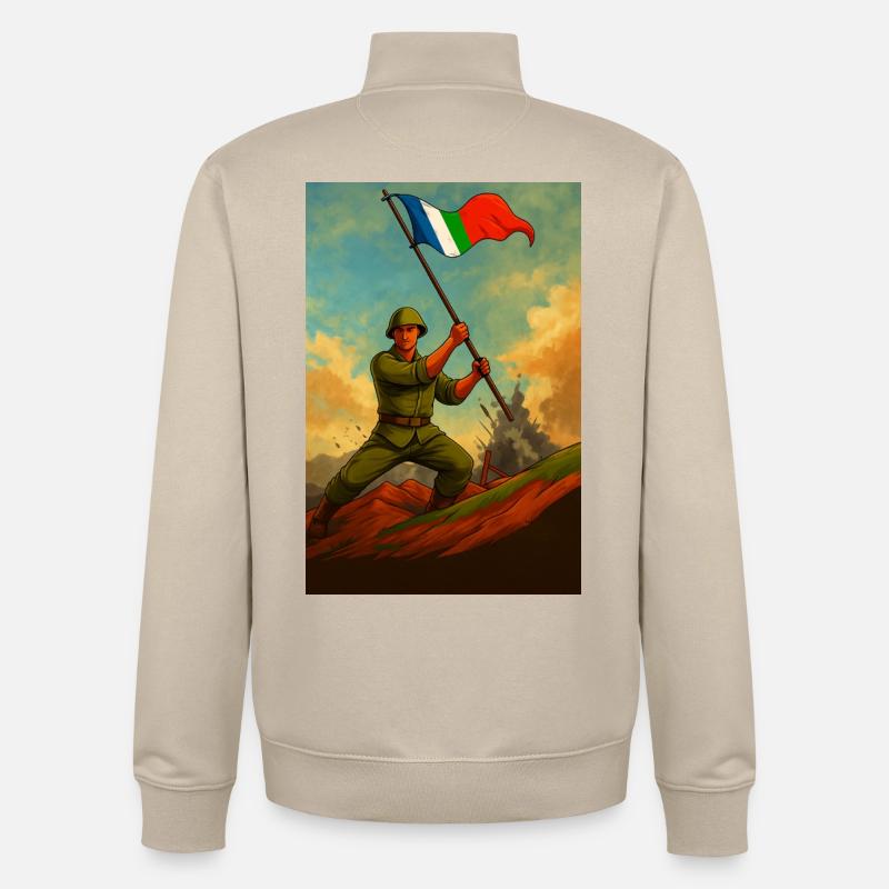 FIRST GENERATION MOLUCCANS - Unisex Organic Zip Sweatshirt by Stanley/Stella - desert dust