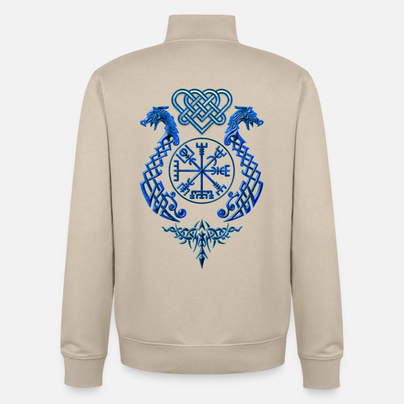 DragonSymbol - Sweat zippé unisexe en coton bio Stanley/Stella - beige crème