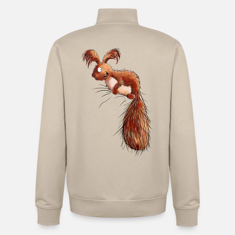 Droll Écureuil Faune - Sweat zippé unisexe en coton bio Stanley/Stella - beige crème