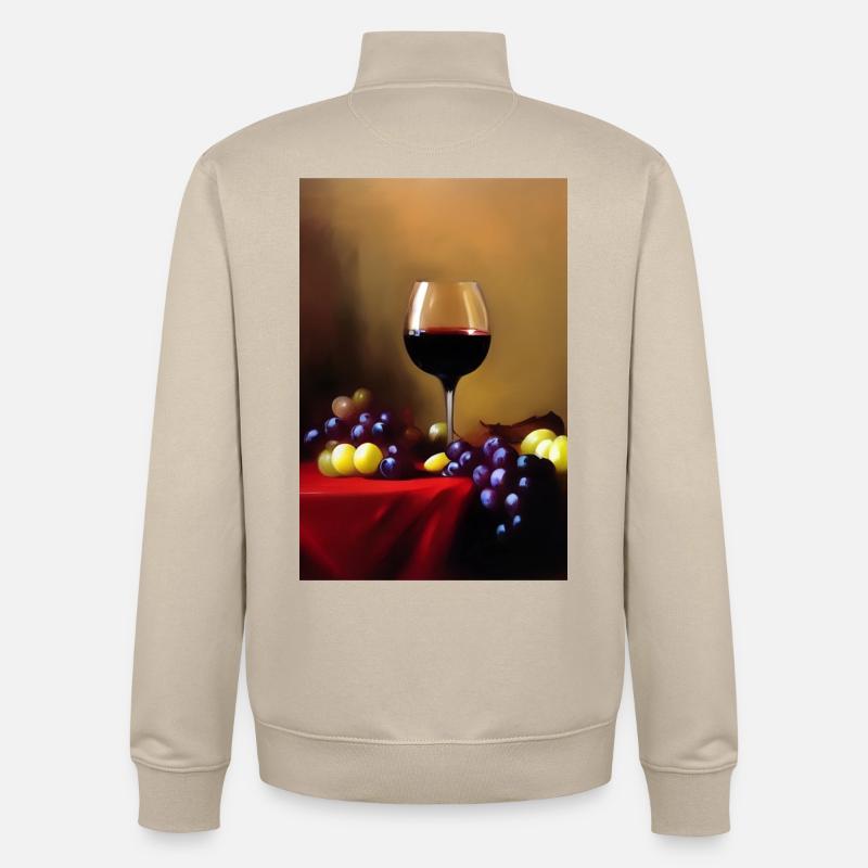 Wein Trinker - Unisex Organic Zip Sweatshirt von Stanley/Stella - Cremebeige