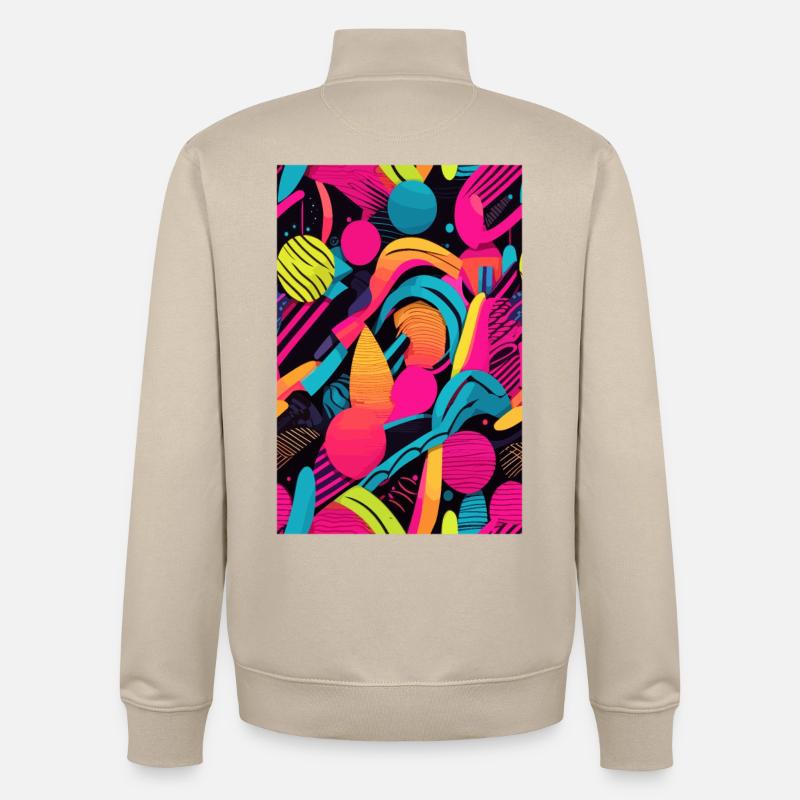 Modern Abstract Pattern - Unisex Organic Zip Sweatshirt by Stanley/Stella - desert dust