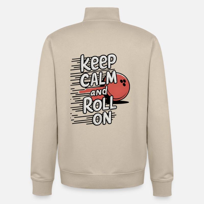 Keep Calm and Roll On - Unisex Organic Zip Sweatshirt von Stanley/Stella - Cremebeige