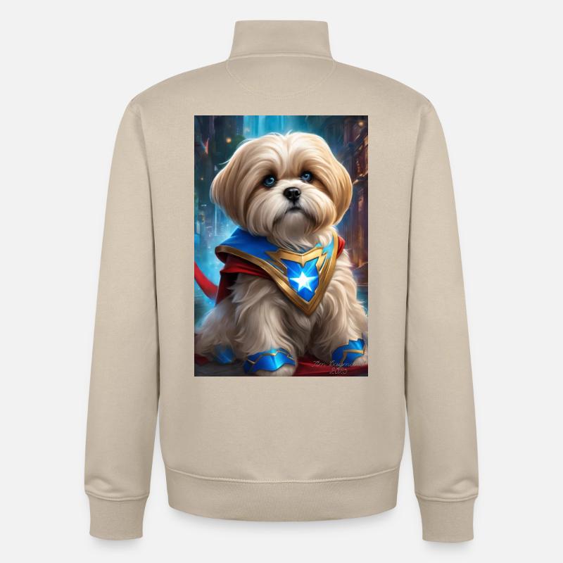 Héros Chiot Starcrest Cape - Sweat zippé unisexe en coton bio Stanley/Stella - beige crème