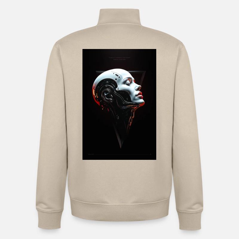 MAD-MND : La réalité échoue - Sweat zippé unisexe en coton bio Stanley/Stella - beige crème