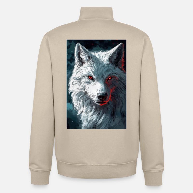 Illustration eines Wolfes - Unisex Organic Zip Sweatshirt von Stanley/Stella - Cremebeige
