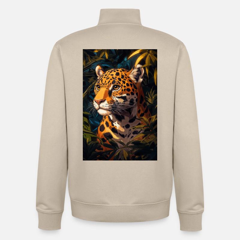 Illustration eines Jaguars - Unisex Organic Zip Sweatshirt von Stanley/Stella - Cremebeige