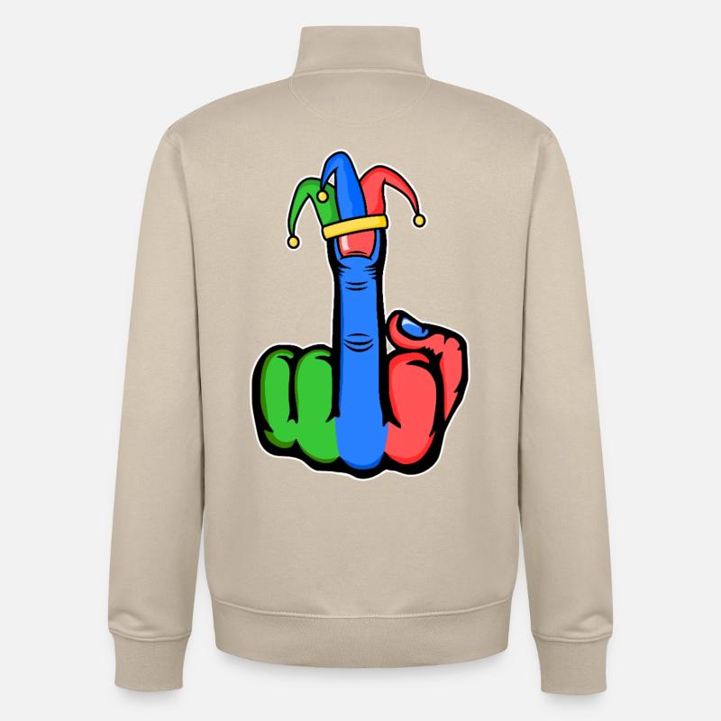 Majeur Stingerfinger Carnaval - Sweat zippé unisexe en coton bio Stanley/Stella - beige crème