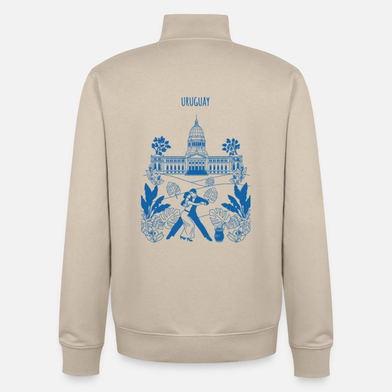 Capitole Uruguay Tango - Sweat zippé unisexe en coton bio Stanley/Stella - beige crème