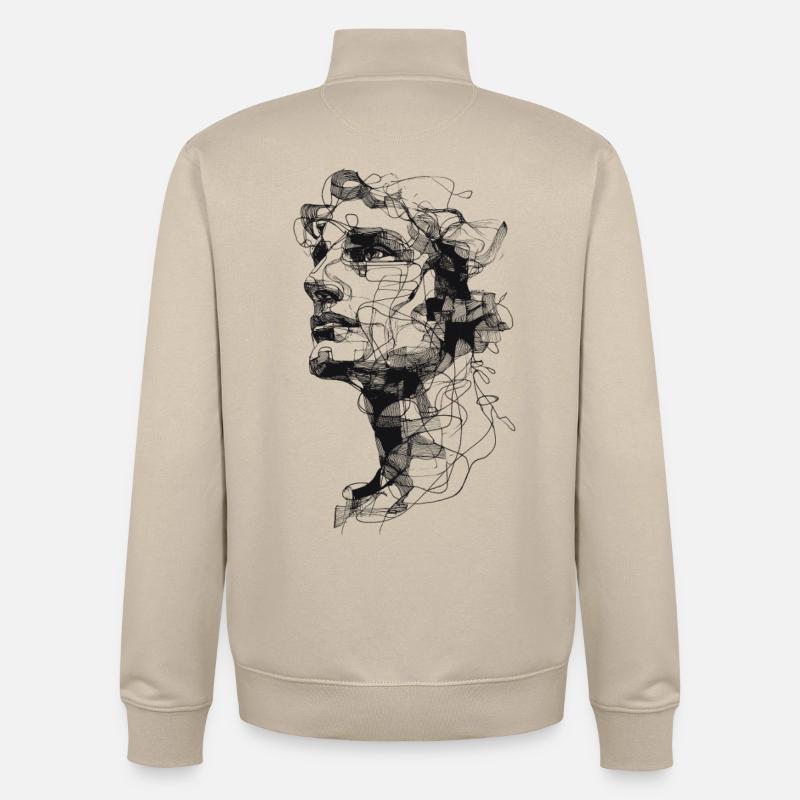 Shadow Braid Silhouette - Unisex Organic Zip Sweatshirt by Stanley/Stella - desert dust