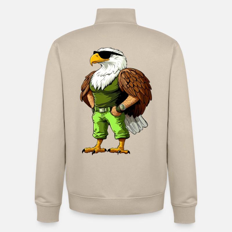 Aigle Cool - Sweat zippé unisexe en coton bio Stanley/Stella - beige crème