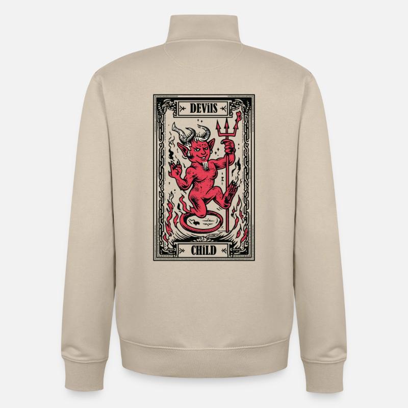 Devil's Child - Unisex Organic Zip Sweatshirt by Stanley/Stella - desert dust