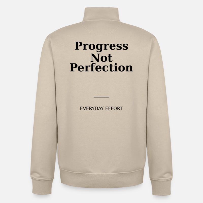 Fortschritt statt Perfektion - Unisex Organic Zip Sweatshirt von Stanley/Stella - Cremebeige