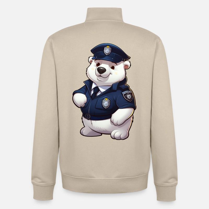Polizei Eisbärin - Unisex Organic Zip Sweatshirt von Stanley/Stella - Cremebeige