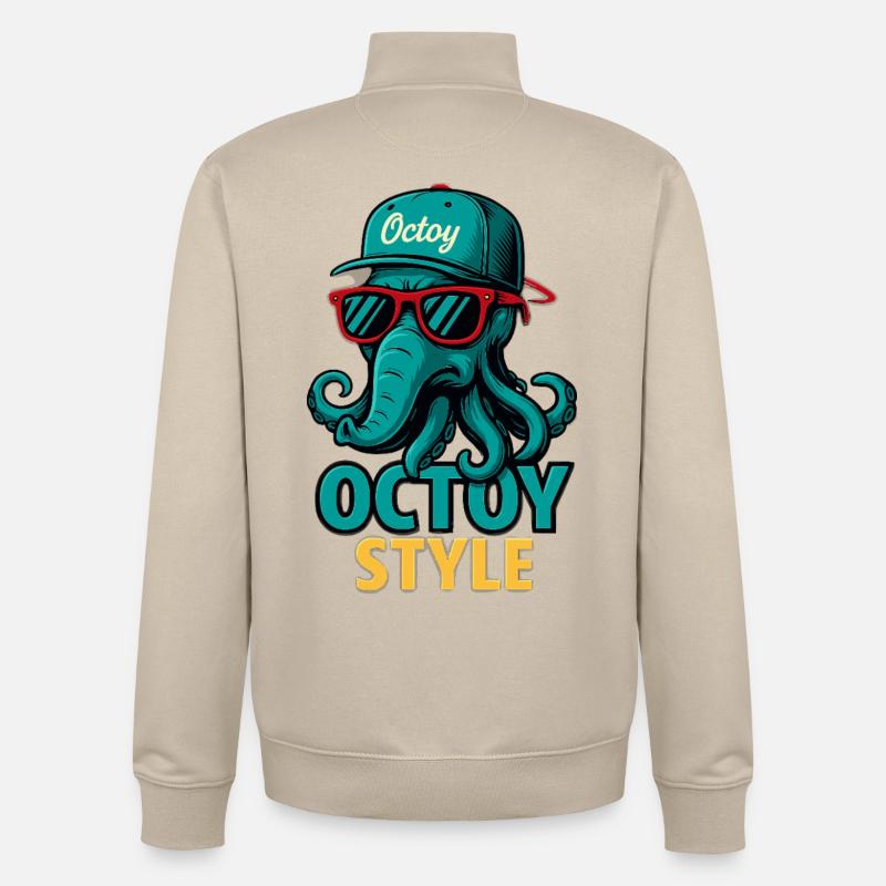 Casquette rétro Octoy Style Octopus - Sweat zippé unisexe en coton bio Stanley/Stella - beige crème