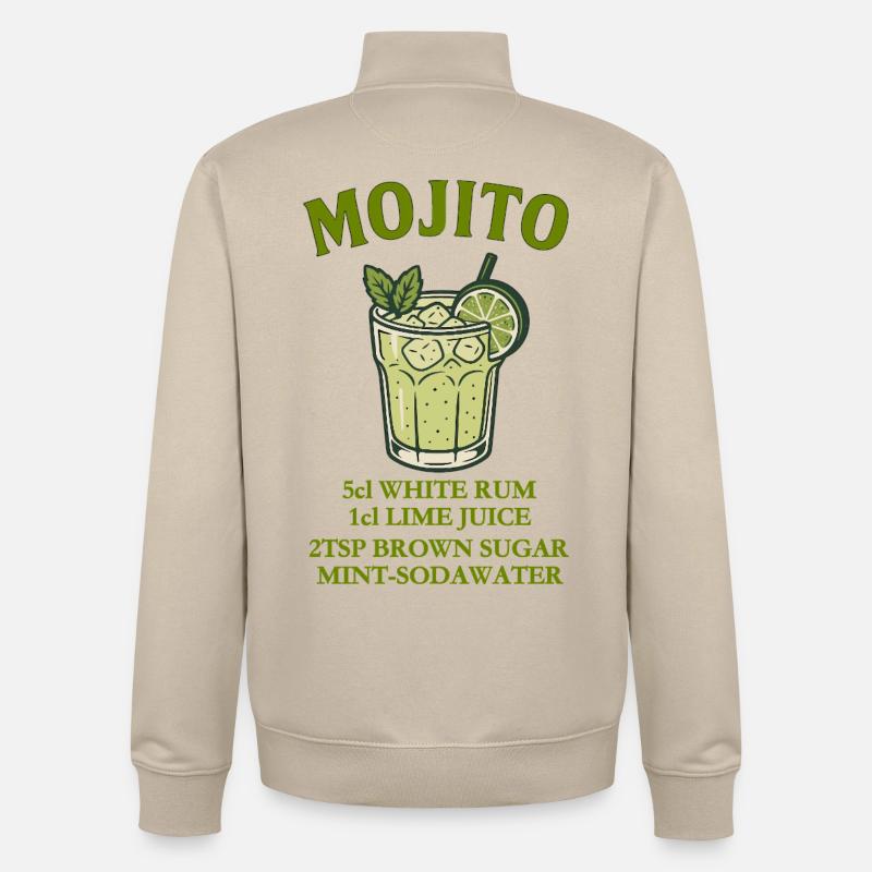 Mojito Design mit Limette und Minze - Unisex Organic Zip Sweatshirt von Stanley/Stella - Cremebeige