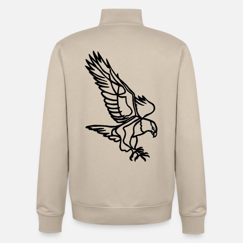 Black Eagle in Flight - Unisex Organic Zip Sweatshirt by Stanley/Stella - desert dust
