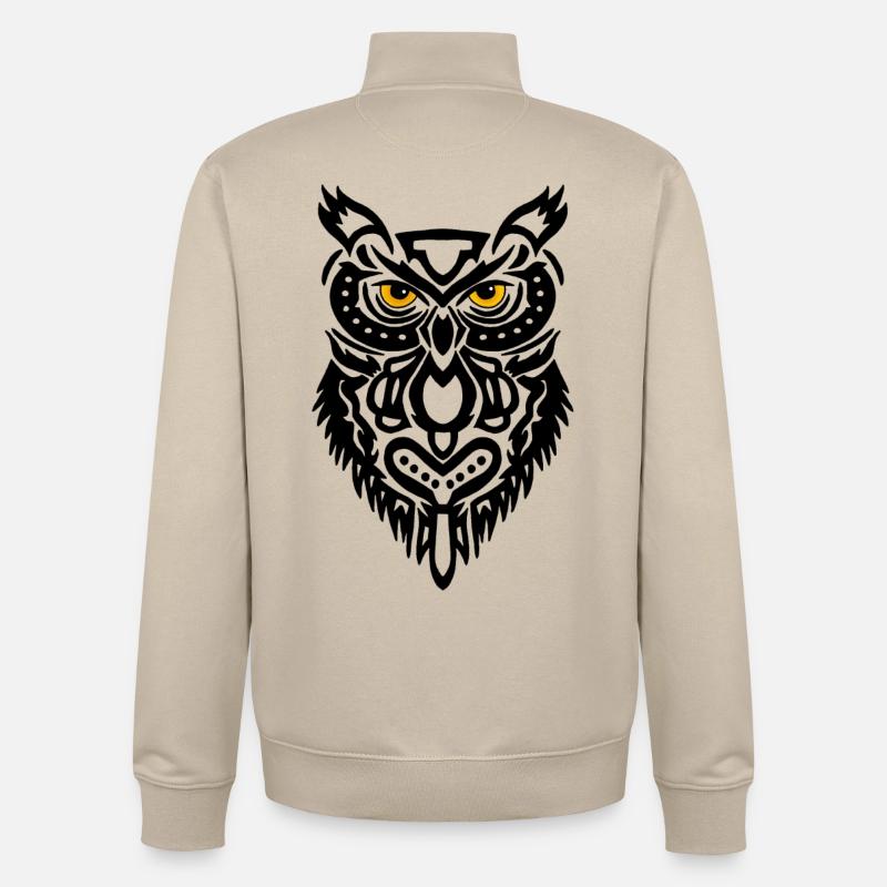 Der Blick der schwarzen Eule - Unisex Organic Zip Sweatshirt von Stanley/Stella - Cremebeige