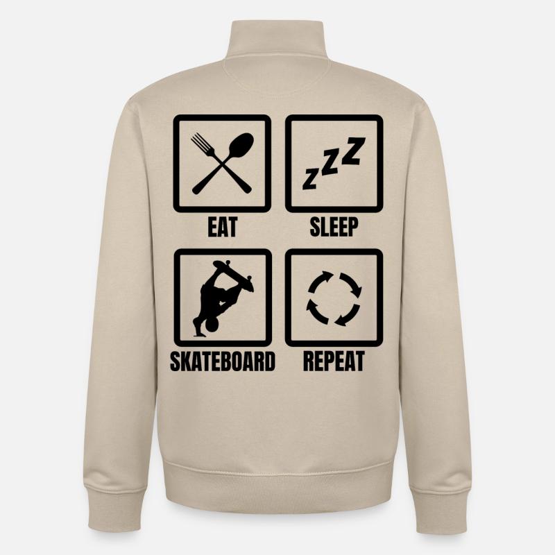 Skateboarding Routine - Unisex Organic Zip Sweatshirt von Stanley/Stella - Cremebeige