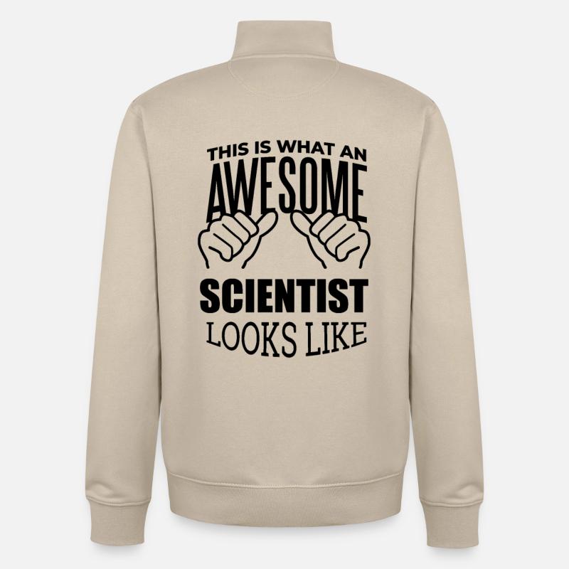 scientifique - Sweat zippé unisexe en coton bio Stanley/Stella - beige crème