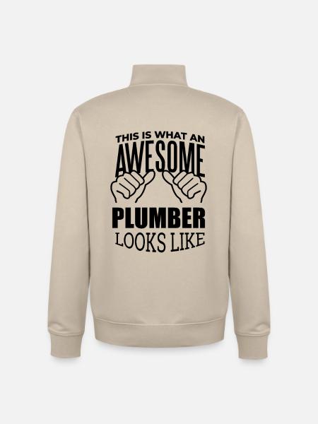 Plumber Plumber Plumber - Unisex Organic Zip Sweatshirt by Stanley/Stella - desert dust