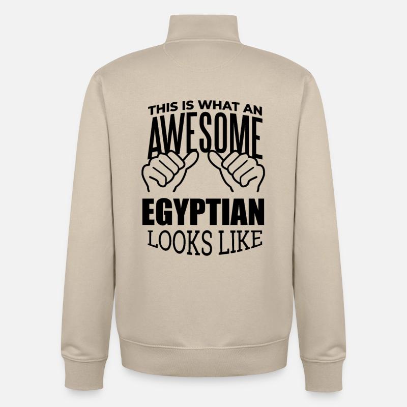 Égypte - Sweat zippé unisexe en coton bio Stanley/Stella - beige crème