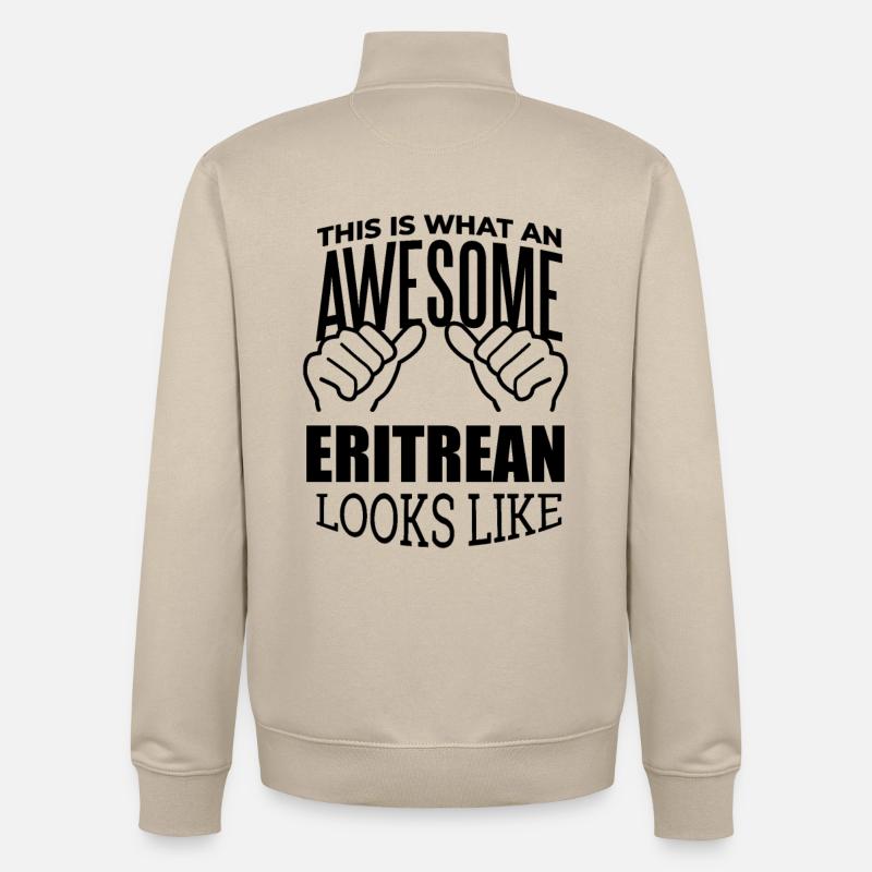 Érythrée - Sweat zippé unisexe en coton bio Stanley/Stella - beige crème