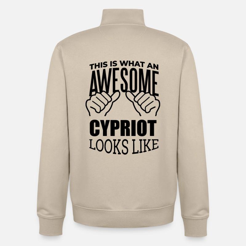 Chypre - Sweat zippé unisexe en coton bio Stanley/Stella - beige crème