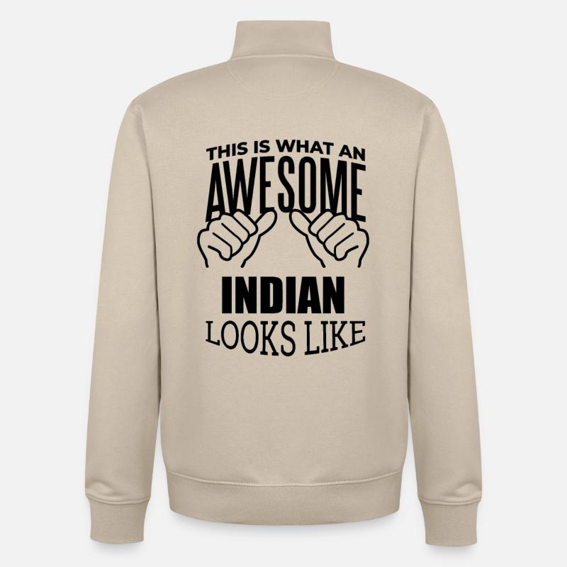 Inde - Sweat zippé unisexe en coton bio Stanley/Stella - beige crème