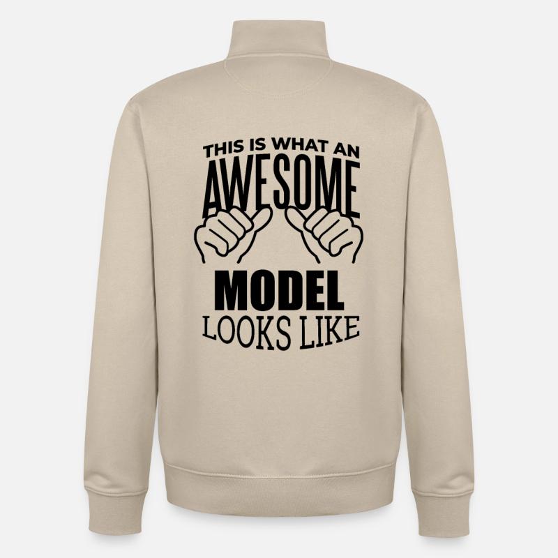Model - Unisex Organic Zip Sweatshirt by Stanley/Stella - desert dust