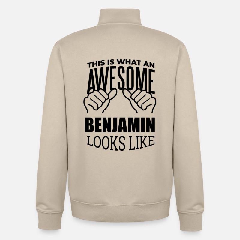 Benjamin - Sweat zippé unisexe en coton bio Stanley/Stella - beige crème