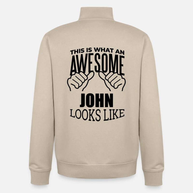 John - Sweat zippé unisexe en coton bio Stanley/Stella - beige crème