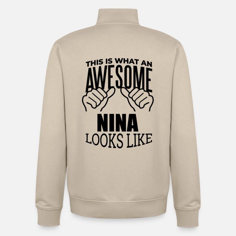 Nina - Sweat zippé unisexe en coton bio Stanley/Stella - beige crème